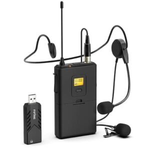 Fifine Micrófono K031B Inalámbrico USB con Solapa y Diadema