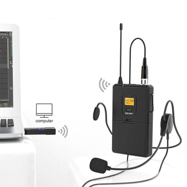 Fifine Micrófono K031B Inalámbrico USB con Solapa y Diadema - Imagen 4